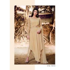 1024-B BEIGE NAKKASHI NAIRRA DESIGNER DRESS